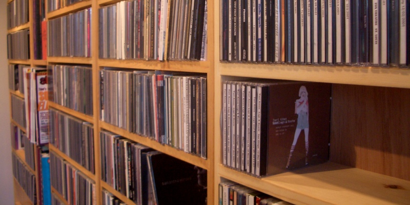 shelves of CDs