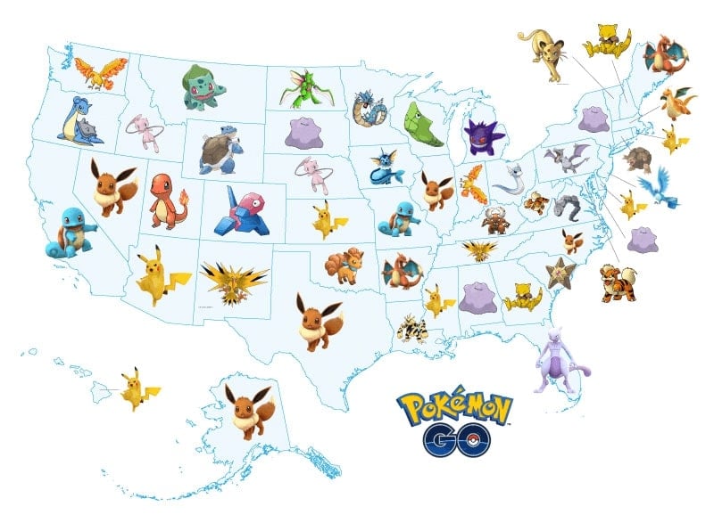 The Pokemon Each Us State Is Desperately Searching For On Pokemongo Decluttr Blog