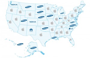 Most sold phones by state