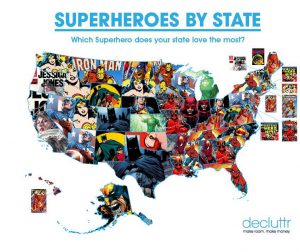 Most popular superheroes by state