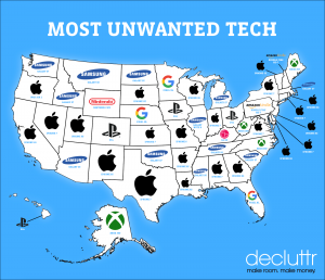 Most unwanted tech in 2017 state map