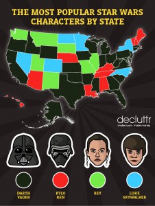Star Wars favorite character state map
