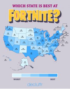 Which state is best at Fortnite? map