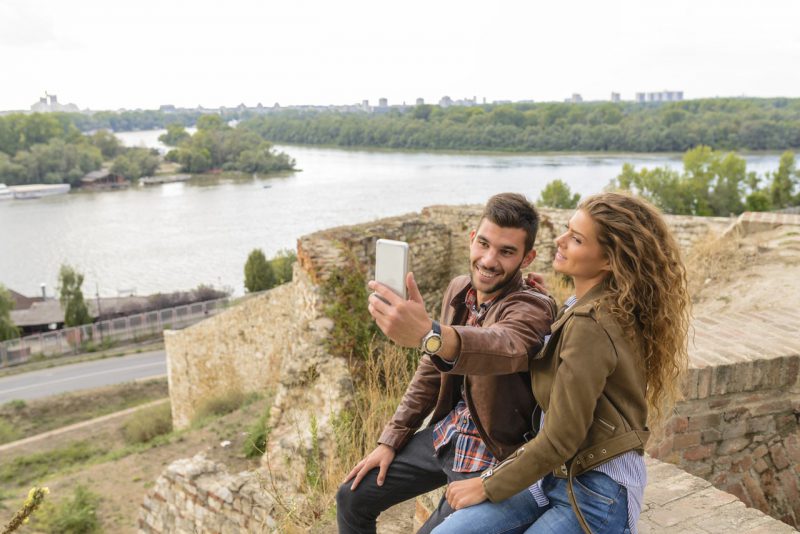 Couple taking a selfie