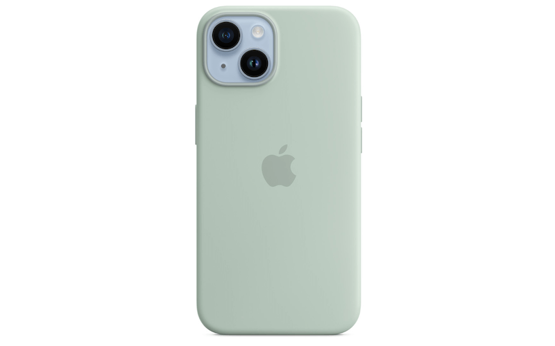 pale green silicone iPhone 14 case